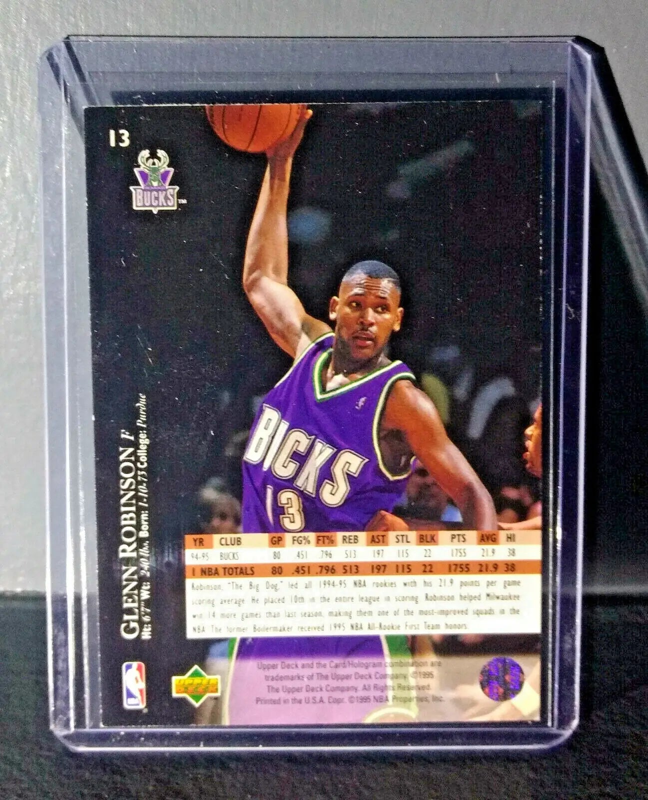 1995-96 Upper Deck Glenn Robinson #13 Basketball Card - Basketball Card Single