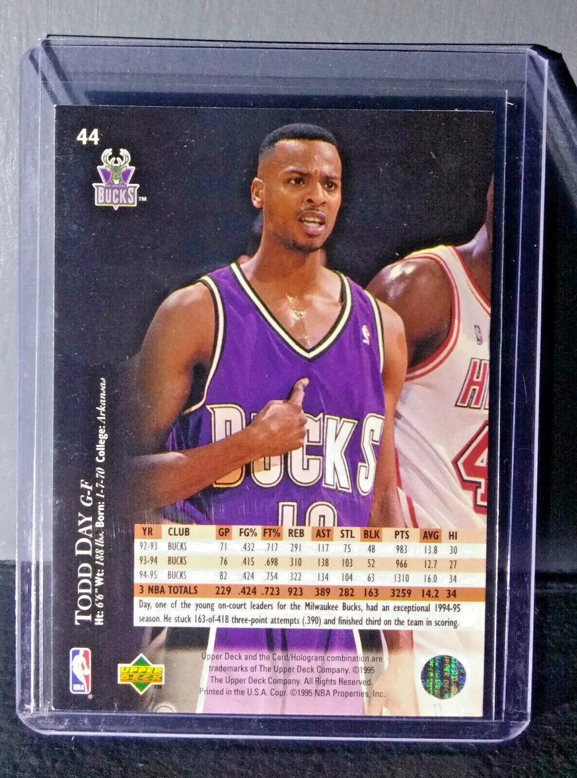 1995-96 Upper Deck Todd Day #44 Basketball Card - Basketball Card Single
