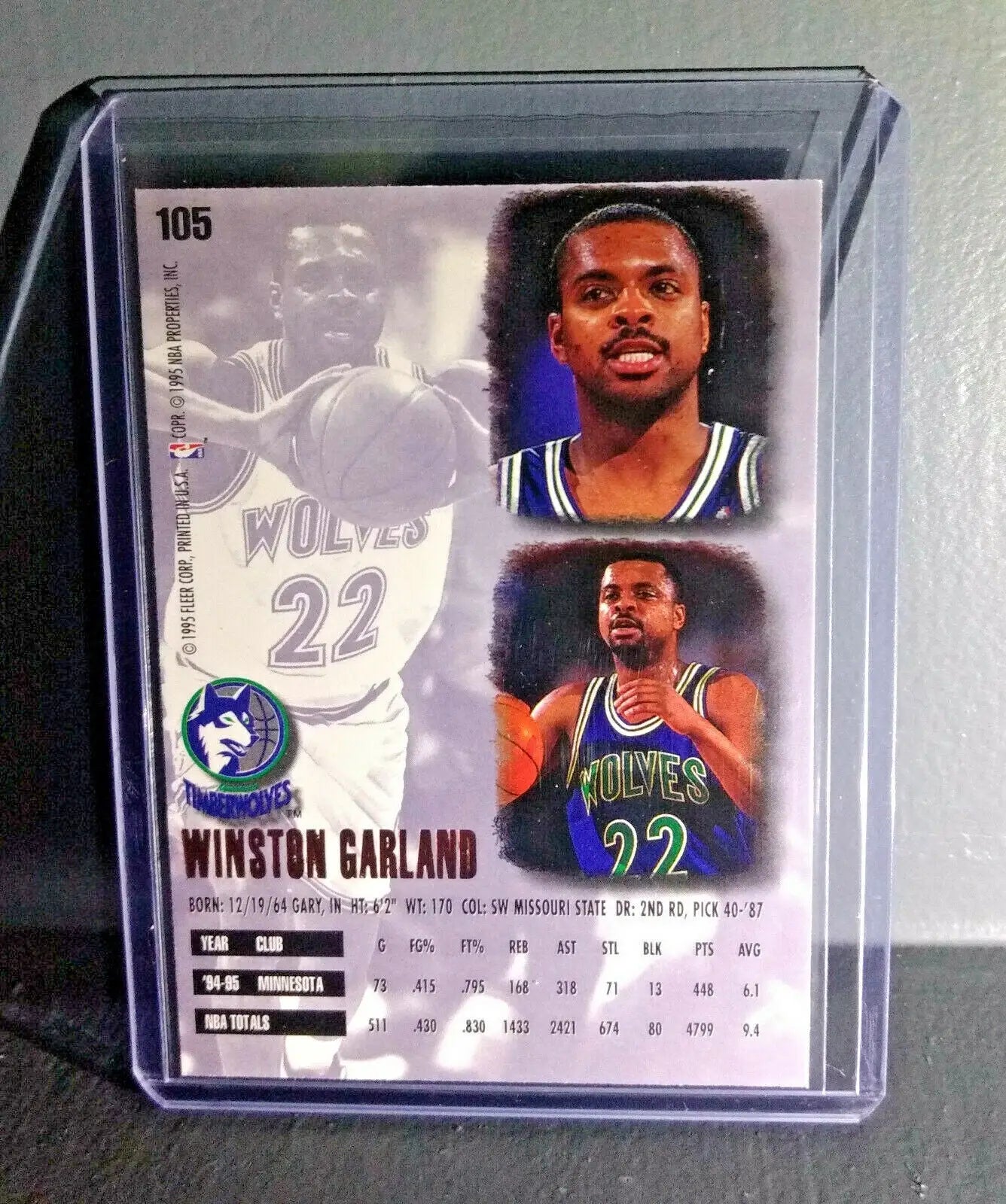 1995-96 Winston Garland Fleer Ultra #105 Basketball Card - Basketball Card Single