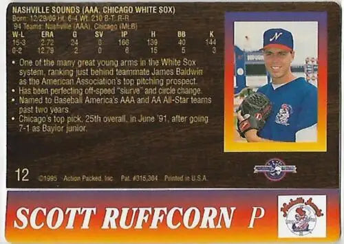 Scott Ruffcorn baseball card from 1995 Action Packed featuring original gloss finish