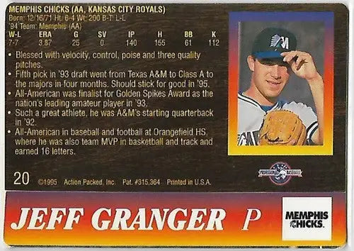 1995 Action Packed #20 Jeff Granger NM-MT - Baseball Card Single