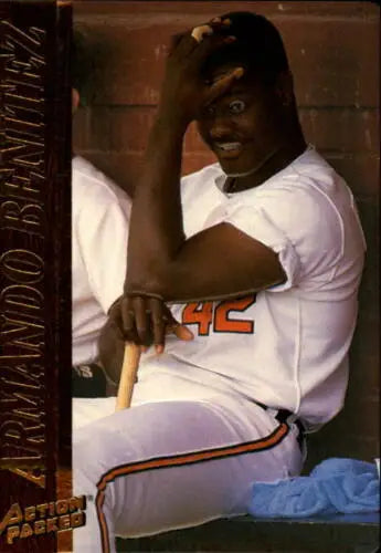 1995 Action Packed #42 Armando Benitez baseball card with original gloss NM-MT condition