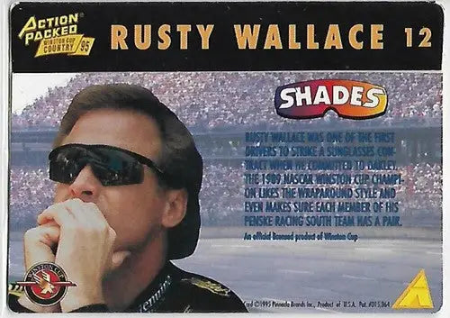 1995 Action Packed Winston Cup Country #12 Rusty Wallace NM-MT - Racing Card Single