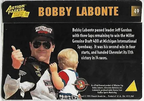 1995 Action Packed Winston Cup Country #49 Bobby Labonte NM-MT - Racing Card Single
