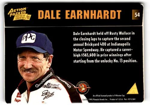 1995 Action Packed Winston Cup Country #54 Dale Earnhardt NM Near Mint ID:81309 - Racing Card Single