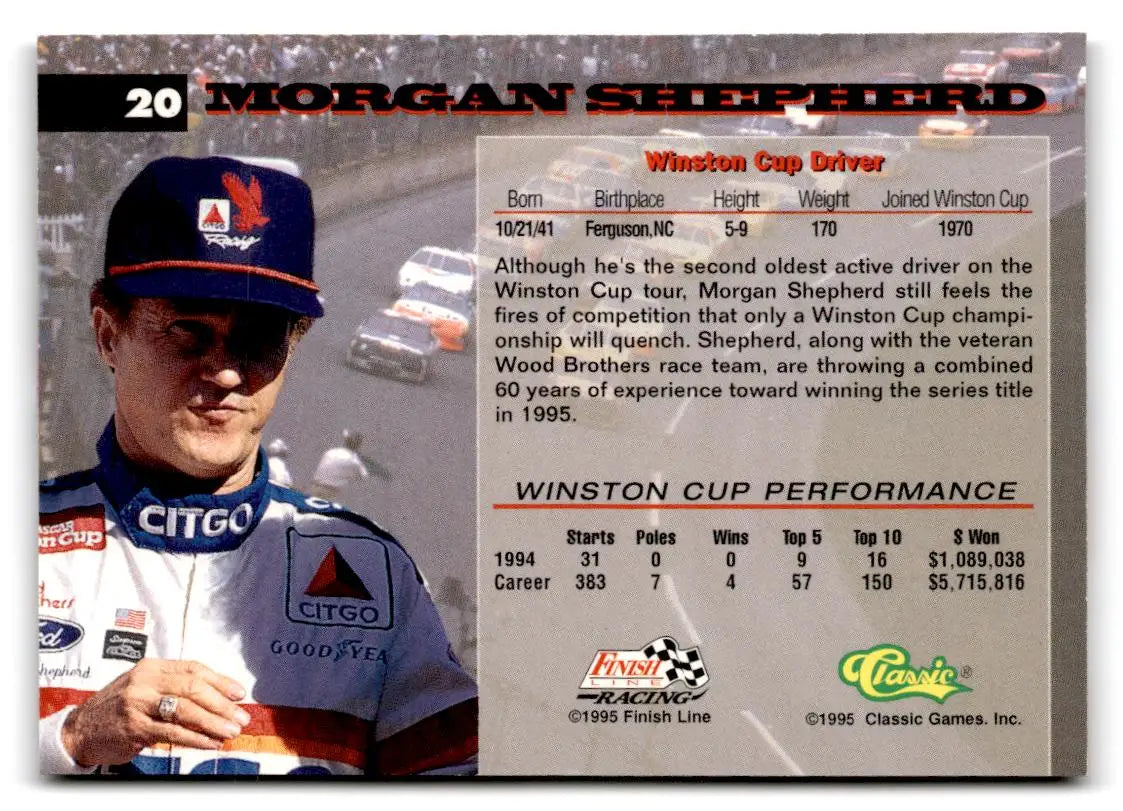 1995 Assets #20 Morgan Shepherd - Racing Card Single