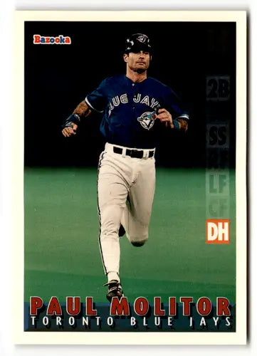 Paul Molitor baseball card from 1995 Bazooka set featuring Toronto Blue Jays player
