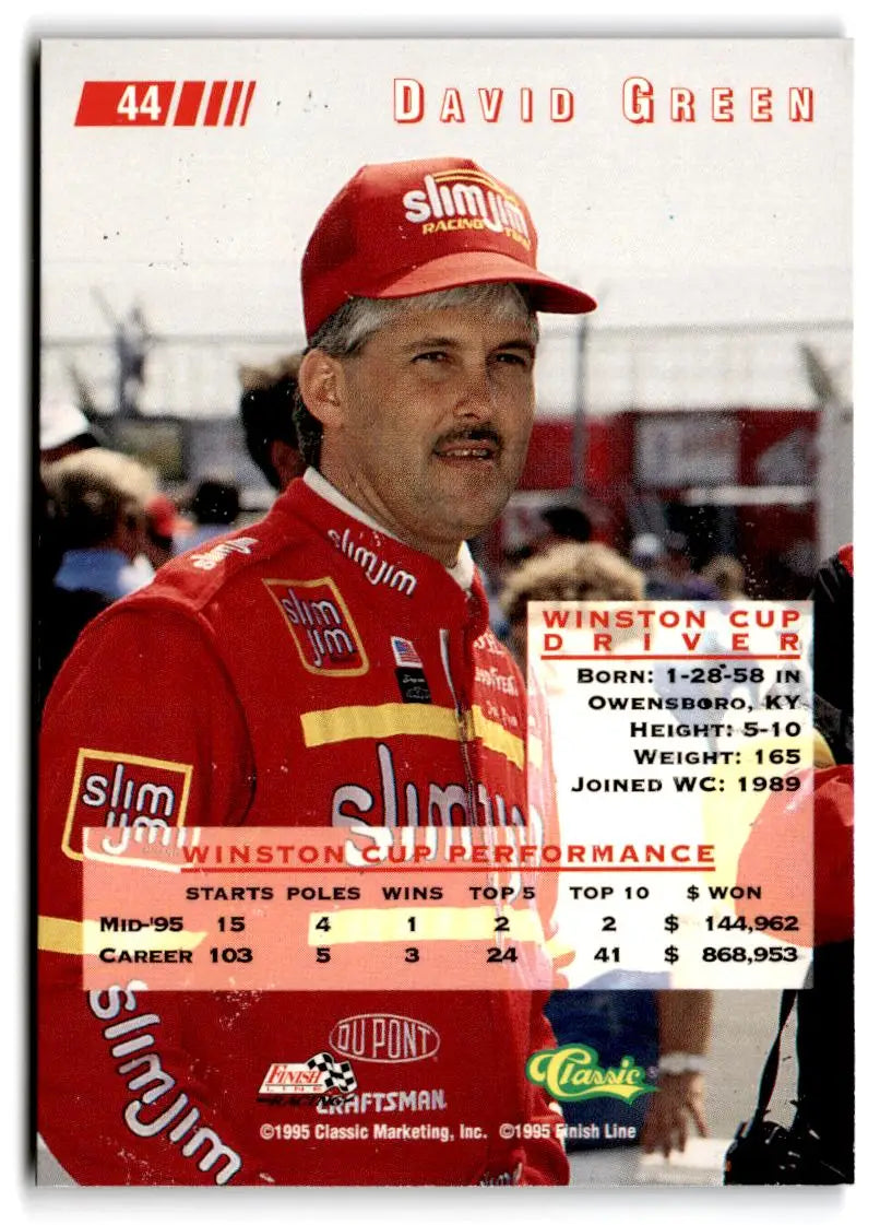 1995 Classic Images #44 David Green - Racing Card Single