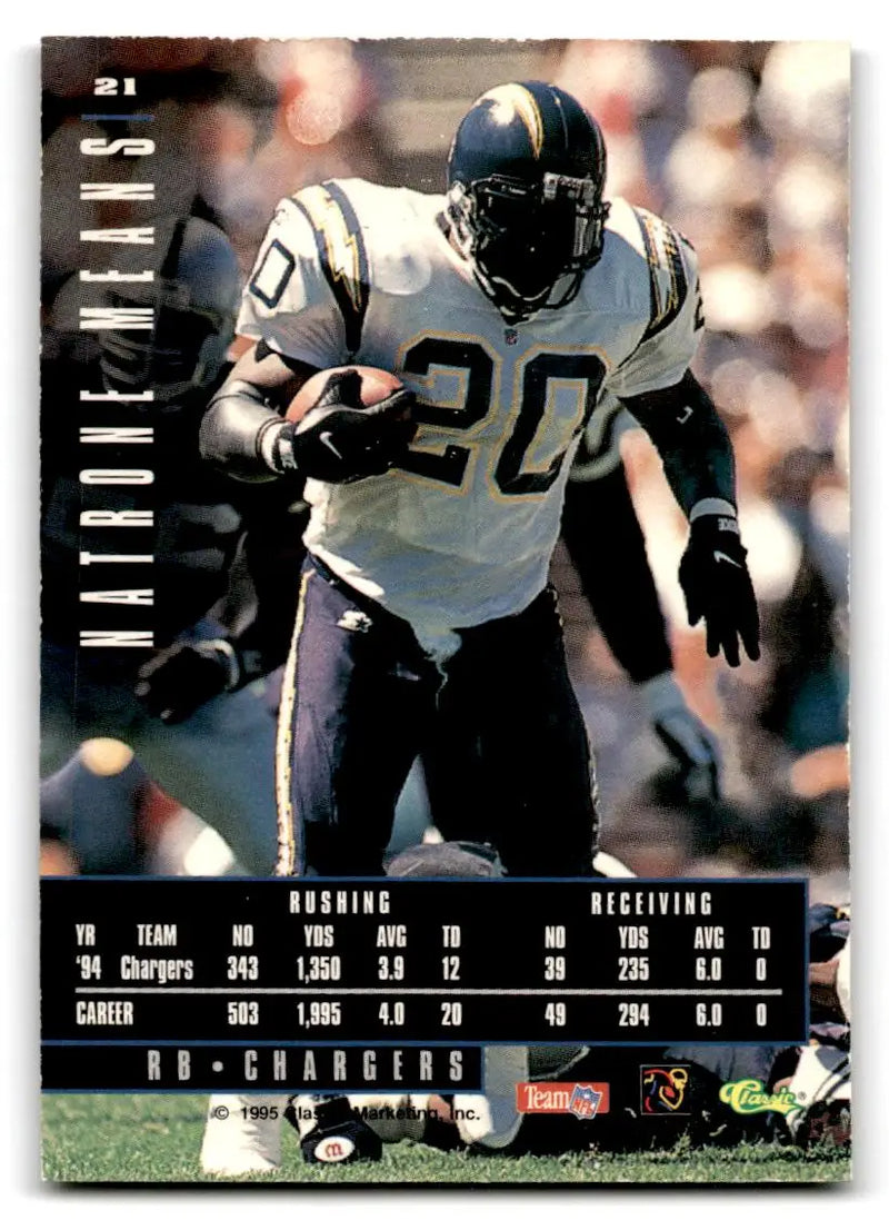 1995 Classic Images Limited #21 Natrone Means - Football Card Single