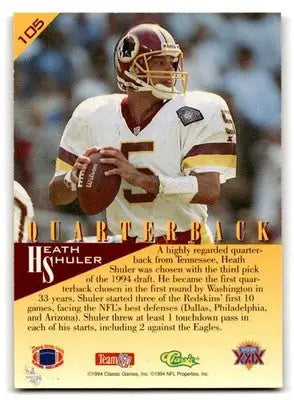 1995 Classic NFL Experience #105 Heath Shuler - Football Card Single