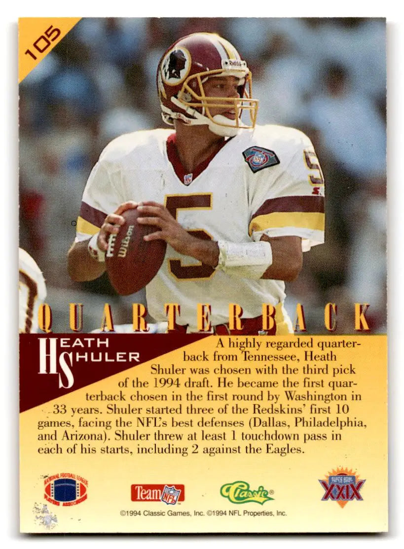 1995 Classic NFL Experience #105 Heath Shuler - Football Card Single