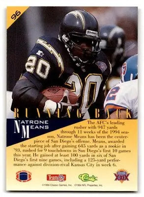 1995 Classic NFL Experience #96 Natrone Means - Football Card Single