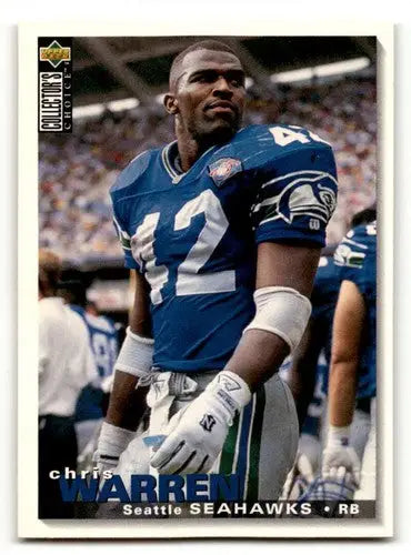 Original gloss Chris Warren Seattle Seahawks football card from 1995 Collector’s Choice