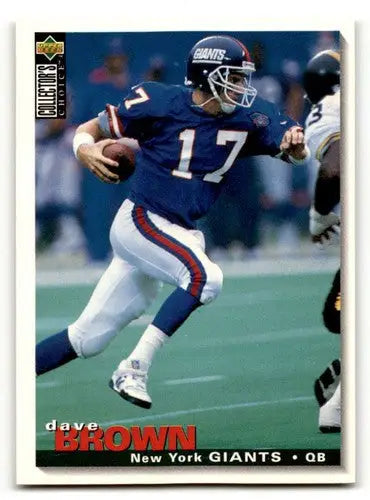Original gloss Dave Brown Giants football card from 1995 Collector’s Choice series