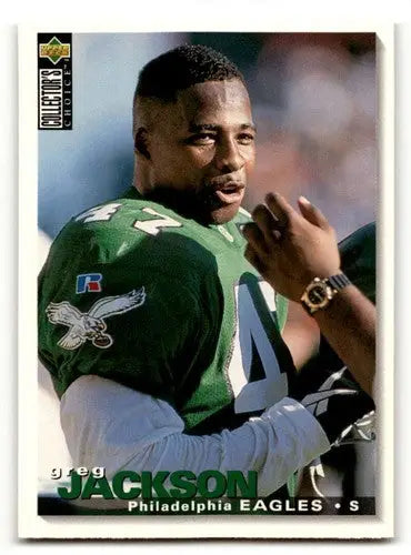 Original gloss Greg Jackson Philadelphia Eagles football card from 1995 Collector’s Choice