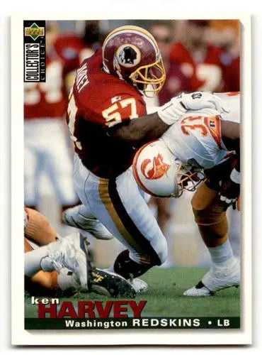 Original gloss football trading card featuring Ken Harvey Washington Redskins player