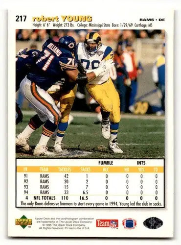 Original gloss Robert Young St. Louis Rams football card 1995 Collector’s Choice