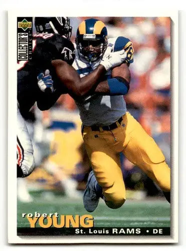 Original gloss Robert Young Louis Rams football card from 1995 Collector’s Choice ID 59951