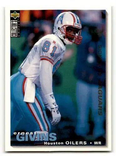 Original gloss football trading card of Ernest Givins Jacksonville Jaguars 1995 Collector’s Choice