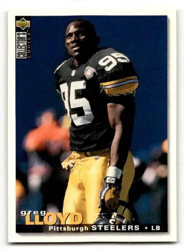Original gloss Greg Lloyd Pittsburgh Steelers football card from 1995 Collector’s Choice