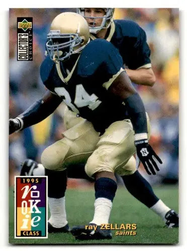 Original gloss Ray Zellars rookie football card featuring New Orleans Saints player