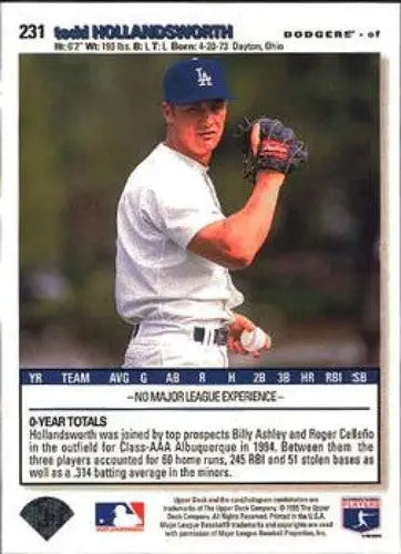 1995 Collector’s Choice #231 Todd Hollandsworth NM Near Mint Dodgers ID:82534 - Baseball Card Single