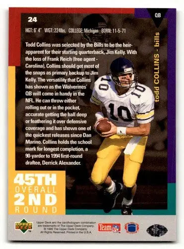 Original gloss Todd Collins Buffalo Bills football card from 1995 Collector’s Choice