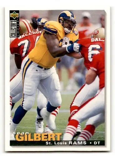 Original gloss Sean Gilbert football card featuring St. Louis Rams memorabilia