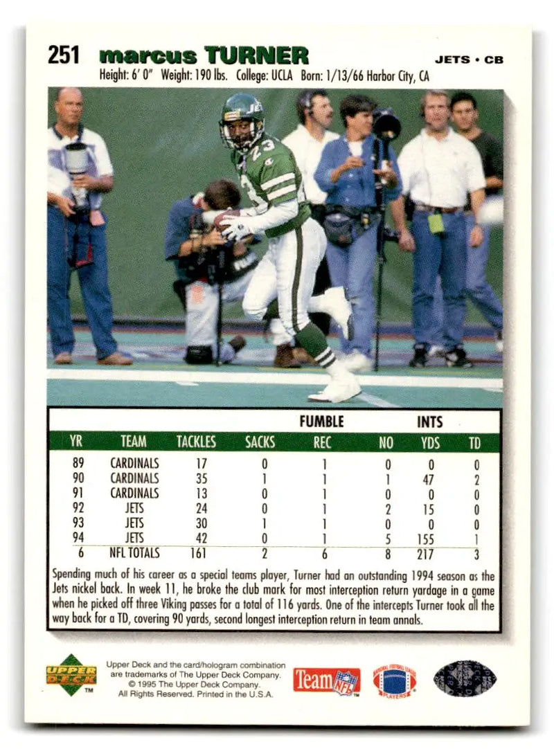 1995 Collector’s Choice #251 Marcus Turner Player’s Club - Football Card Single