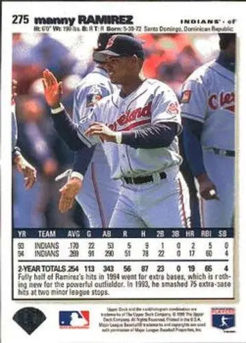 1995 Collector’s Choice #275 Manny Ramirez NM-MT Indians ID:82038 - Baseball Card Single