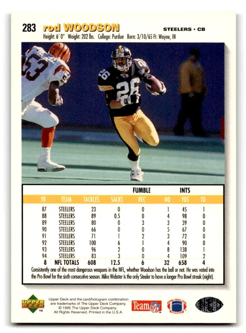 1995 Collector’s Choice #283 Rod Woodson Player’s Club - Football Card Single