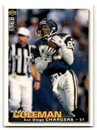 Original gloss San Diego Chargers Andre Coleman football card in collectible condition
