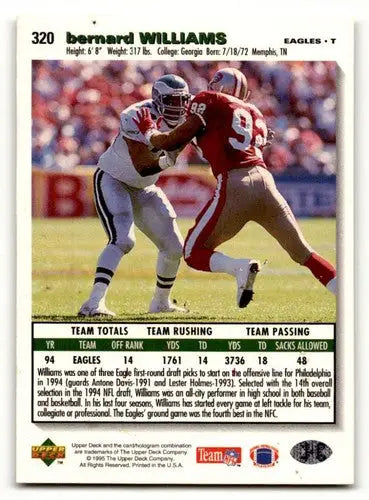 Original gloss football trading card featuring Williams Philadelphia Eagles and ID 59921