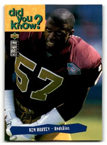 Original gloss Ken Harvey Washington Redskins football card from 1995 Collector’s Choice