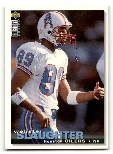 Original gloss Webster Slaughter football card featuring Houston Oilers player Slaughter Houston Oilers