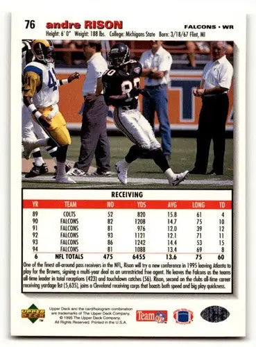 Original gloss 1995 Collector’s Choice Andre Rison Cleveland Browns football card