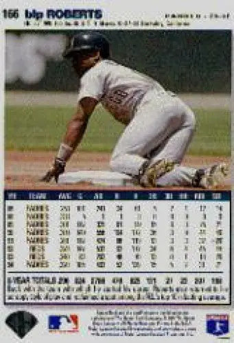 Original gloss baseball card featuring Bip Roberts sliding into a base from 1995 Collector’s Choice SE