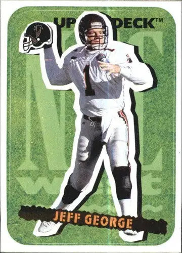 Jeff George football card with original gloss from 1995 Collector’s Choice Update Stick-Ums
