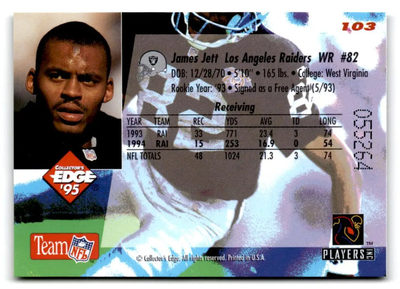 1995 Collector’s Edge #103 James Jett Gold Logo - Football Card Single