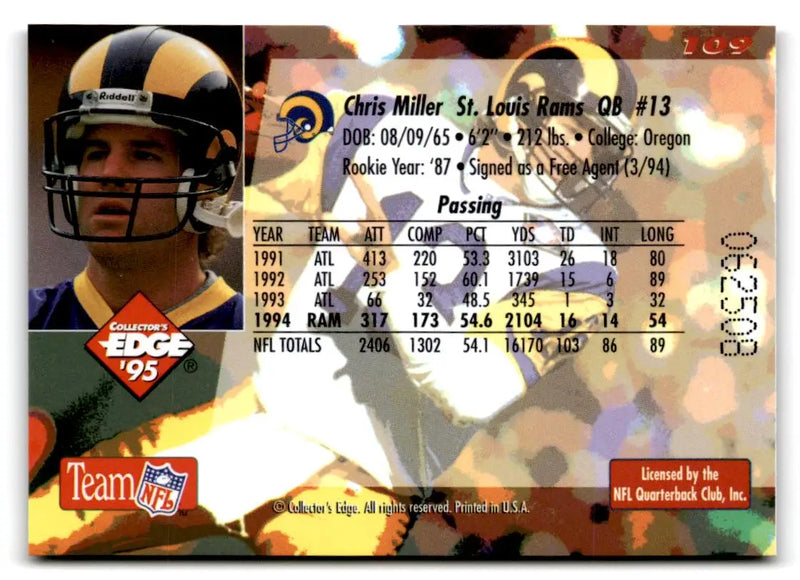 1995 Collector’s Edge #109 Chris Miller - Football Card Single