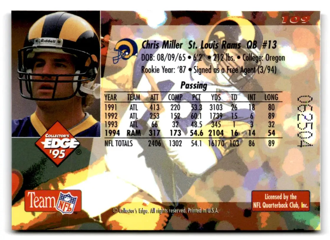 1995 Collector’s Edge #109 Chris Miller Gold Logo - Football Card Single