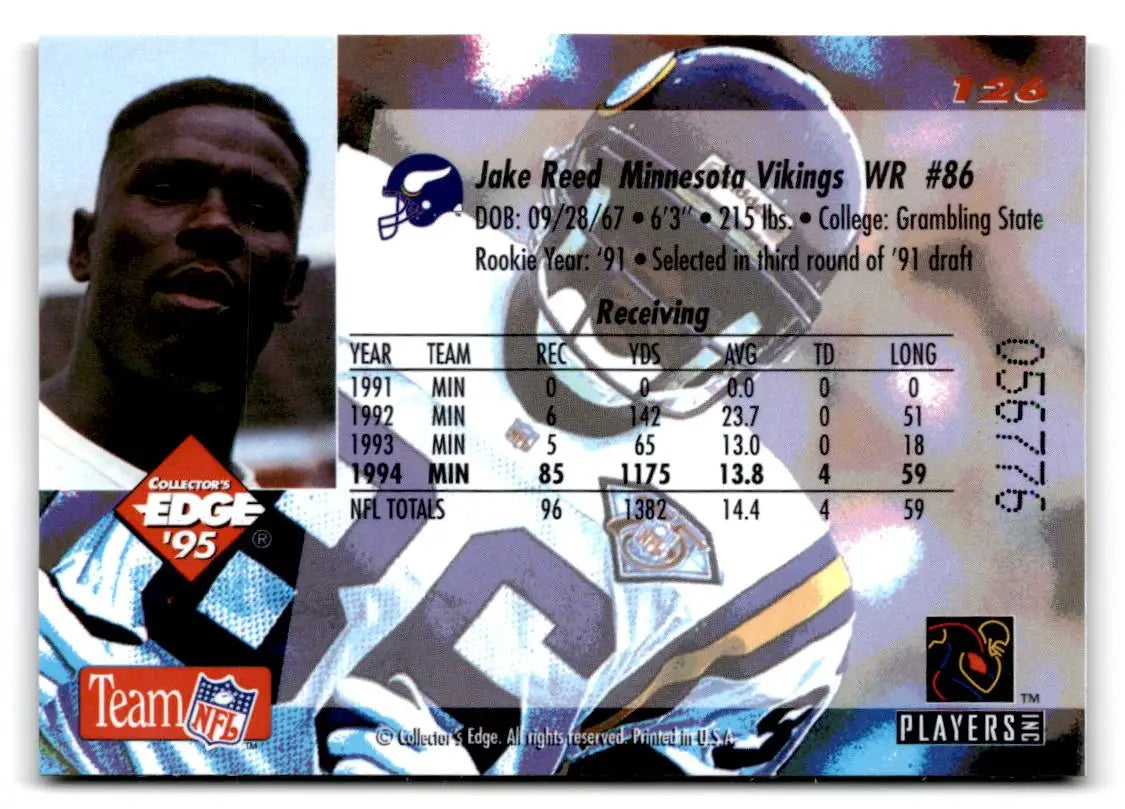 1995 Collector’s Edge #126 Jake Reed Gold Logo - Football Card Single
