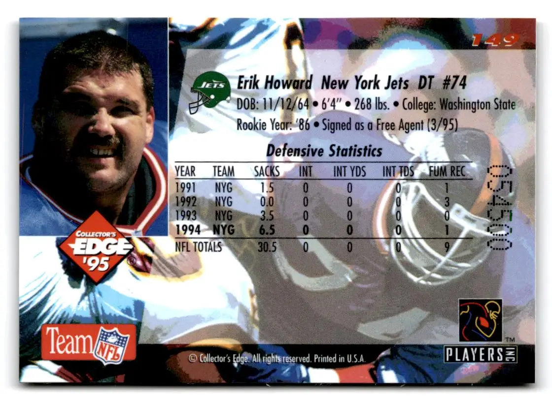 1995 Collector’s Edge #149 Erik Howard Gold Logo - Football Card Single