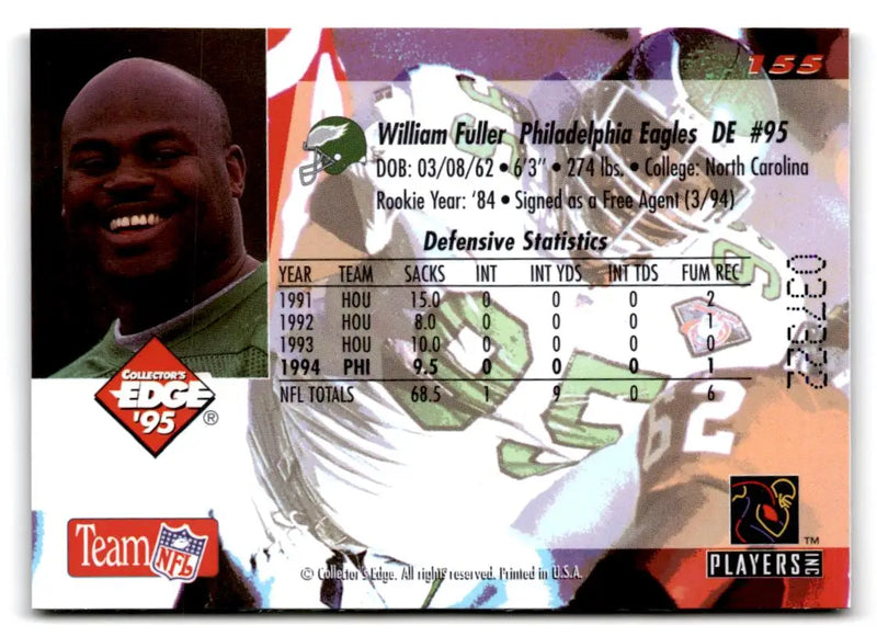 1995 Collector’s Edge #155 William Fuller Gold Logo - Football Card Single