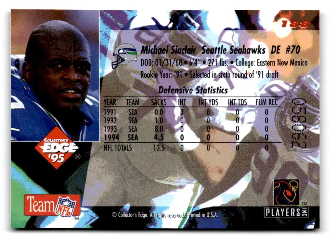 1995 Collector’s Edge #188 Michael Sinclair Gold Logo - Football Card Single