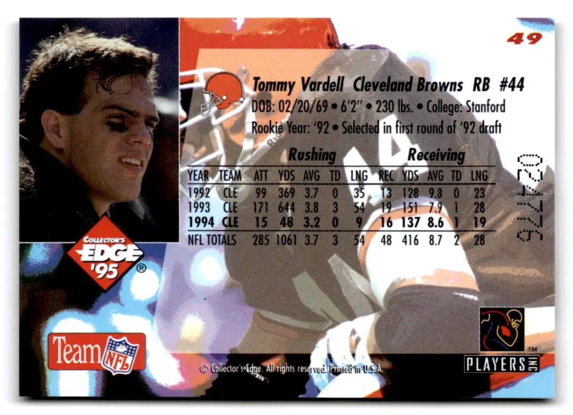 1995 Collector’s Edge #49 Tommy Vardell Gold Logo - Football Card Single