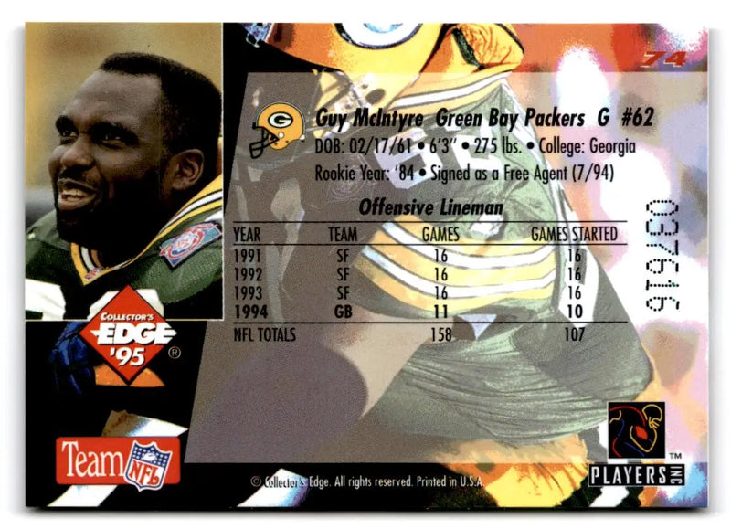 1995 Collector’s Edge #74 Guy McIntyre Gold Logo - Football Card Single