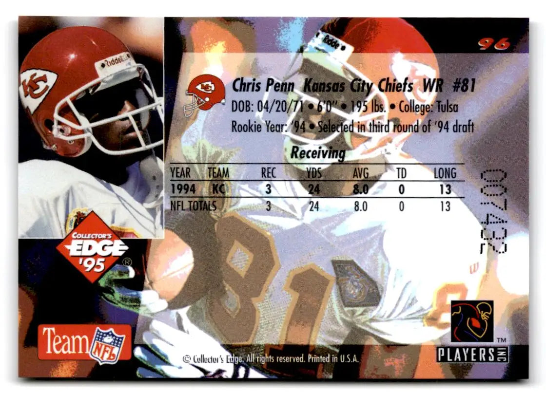 1995 Collector’s Edge #96 Chris Penn Gold Logo - Football Card Single
