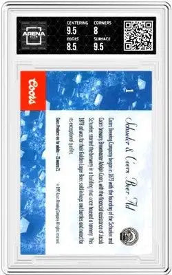 Graded trading card featuring Coors Beer advertisement from Arena Club 1995 Coors #1