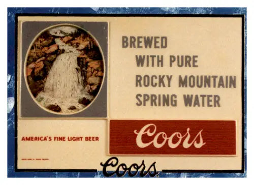 1995 Coors #41 Spring Water Sign NM Near Mint ID:64856 - Entertainment Memorabilia